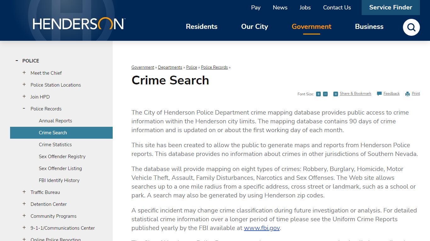 Crime Search | Henderson, NV